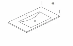 Mueble Suspendido 2 Cajones + 2 Puertas Compacto + Encimera Ceramica Center, Alta Calidad – Lineal – Urban – Aja