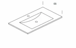 Mueble Suspendido 2 Cajones + Encimera Ceramica Center, Compacto Alta Calidad – Lineal – Urban – Aja