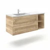 Mueble Suspendido 2 Cajones + Estante Derecha O Izquierda + Encimera Ceramica Center, Compacto, Alta Calidad – Lineal – Urban – Aja