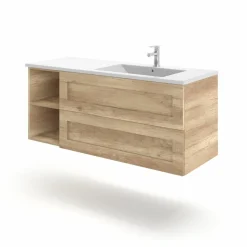Mueble Suspendido 2 Cajones + Estante Derecha O Izquierda + Encimera Ceramica Center, Compacto, Alta Calidad – Lineal – Urban – Aja