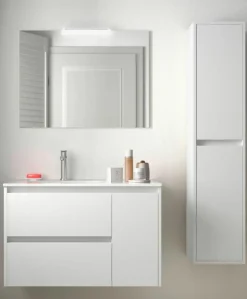 Mueble Suspendido 2 Cajones Y 1 Puerta Con Lavabo 855mm Coqueta Derecha – Noja – Salgar