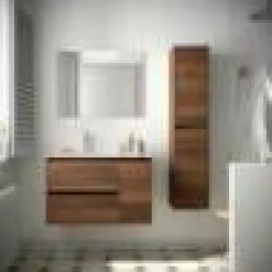 Mueble Suspendido 2 Cajones Y 1 Puerta Con Lavabo 855mm Coqueta Derecha – Noja – Salgar