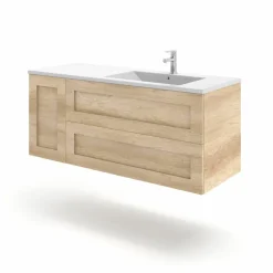 Mueble Suspendido 2 Cajones + Puerta Derecha O Izquierda + Encimera Ceramica Center, Compacto, Alta Calidad – Lineal – Urban – Aja