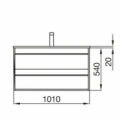 Mueble Suspendido 2 Cajones Y Lavabo De Porcelana – Attila – Salgar