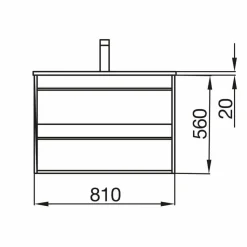 Mueble Suspendido 2 Cajones Y Lavabo De Porcelana – Attila – Salgar