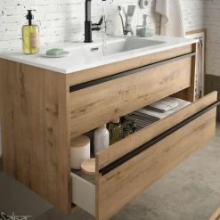 Mueble Suspendido 2 Cajones Y Lavabo De Porcelana – Attila – Salgar
