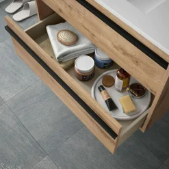 Mueble Suspendido 2 Cajones Y Lavabo De Porcelana – Attila – Salgar
