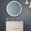 Mueble Suspendido 2 Cajones Frente Fresado Liso De MDF 22 Mm Acabado Beige + Lavabo Cerámico Grosor 1,7 Cm Blanco Brillo – Sia – DP Baños