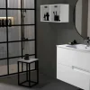 Mueble Suspendido 2 Cajones Frente Fresado Liso De MDF 22 Mm Acabado Gris Ral 7035 + Lavabo Cerámico Grosor 1,7 Cm Blanco Brillo – Sia – DP Baños