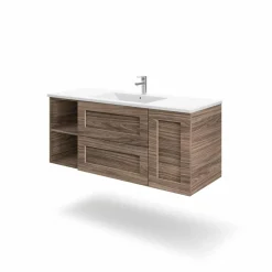 Mueble Suspendido 2 Cajones + Puerta + Estantes Derecha O Izquierda + Encimera Ceramica Center, Compacto, Alta Calidad – Lineal – Urban – Aja