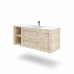 Mueble Suspendido 2 Cajones + Puerta + Estantes Derecha O Izquierda + Encimera Ceramica Center, Compacto, Alta Calidad – Lineal – Urban – Aja