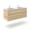 Mueble Suspendido 2 Cajones Compacto + Encimera Ceramica Center Dos Senos, Alta Calidad – Lineal – Urban – Aja