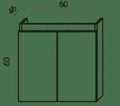 Mueble Suspendido 2 Puertas + Lavabo Ceramico 60 Cm Blanco Mate – Julieta – Muebles Jumar