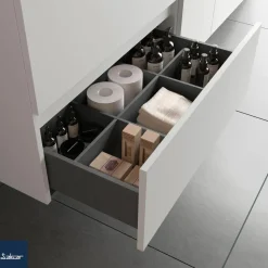 Mueble Suspendido Dos Cajones Con Fondo Reducido Y Lavabo De Porcelana – Fussion Line – Salgar