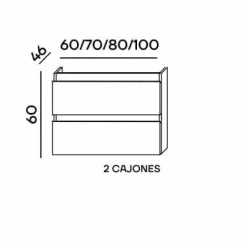 Mueble Suspendido Dos Cajones Y Lavabo Ceramico Roble Rústico – City – Muebles Jumar