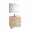 Pack Mueble 3 Cajones + Lavabo + Espejo Y Aplique LED – Victoria-N – Roca – Victoria