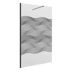Panel Fijo Con Perfileria Negra Y Vidrio De 8 Mm Decorado Moire – Serie Heaven Black – Salgar