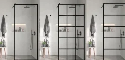 Panel Fijo De Ducha Con Marco Perimetral Negro – Fresh FR103 – Kassandra