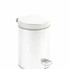 Papelera Higiénica Con Pedal De Capacidad 3 L De Acero Inoxidable. Acabado Blanco 09100.W – Nofer