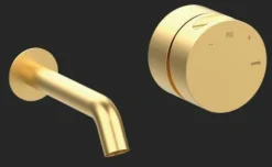 Parte Externa Lavabo Monomando De Empotrar En Oro Cepillado Estilo Cool Colección INCOOL 90108088 – GRB Mixers