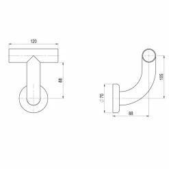 Pasamanos Basic Terminación Curva – PrestoEquip – 94102
