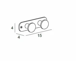 Percha Doble – Cromo Modelo Bassic – 1519002 – Manillons Torrent