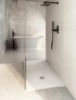 Plato De Ducha De Resina Blanco – Slate – Nuovvo