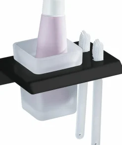 Portacepillos Pared – Negro Mate Modelo Marina – 2805081 – Manillons Torrent