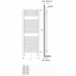 Radiador Toallero Hidráulico Negro – Gamma – Mithos