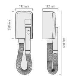 Secador De Pelo Compacto Con Conector Para Afeitado Negro Mate HOTELLO SUPER 302905 – Ghessu Bath