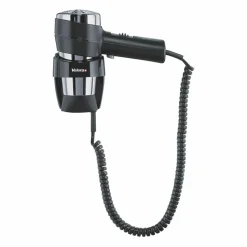 Secador De Pelo Con Soporte A Pared Y Botón De Seguridad Negro-Cromo Modelo ACTION SUPER PLUS 1 – Ghessu Bath