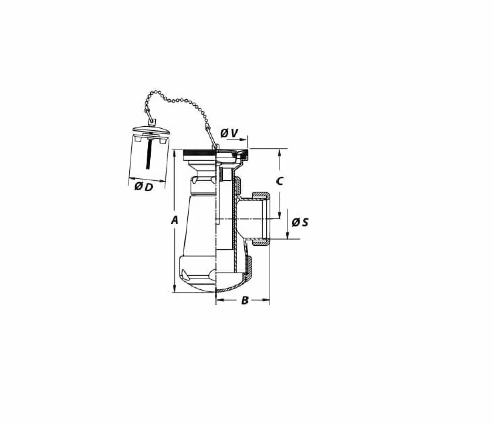 Sifón Botella Horizontal Lavabo/bidet 1 ¼”x70 Cromo Ø40mm – S-205.004126 – Jimten