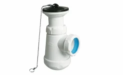 Sifón Botella Horizontal Lavabo/bidet 1½x63 Blanco Ø40mm Con Válvula Desagüe – S-84.004068 – Jimten