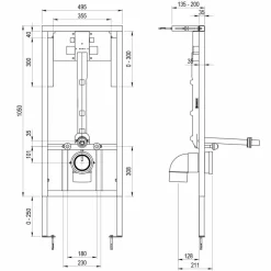 Soporte Bastidor Regulable Para Inodoro Con Fluxor Mecánico XT IE 2d – 18570 – Presto Iberica