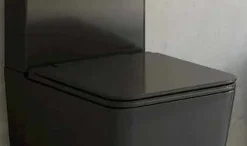 Tapa Y Asiento Con Caida Amortiguada Para Inodoro Pisa Negro – Aquore