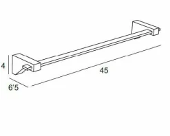 T.Barra Pequeño 45 Cm- Cromo Modelo Cristal – 5418002 – Manillons Torrent