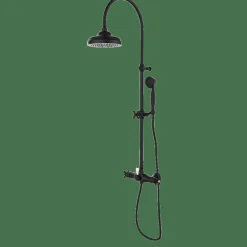 Termostática De Ducha Con Columna Telescópica Negro Estilo Premium Colección CLÁSICA 128120 – GRB Mixers