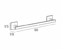 Toallero Barra 60 – Cromo Modelo Sintor – 6401002 – Manillons Torrent