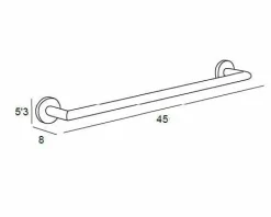 Toallero Barra 45 Cm – Inox Cepillado Modelo Eco – 6518012 – Manillons Torrent