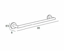 Toallero Barra 35 Cm – Inox Cepillado Modelo Eco – 6531012 – Manillons Torrent