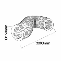 Tubo Flexible Extracción Y Ventilación Ø150mm-3m – Drena